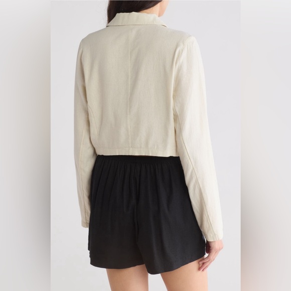 NWT Women’s Melrose and Market Crop Linen Blend Blazer - Picture 2 of 12